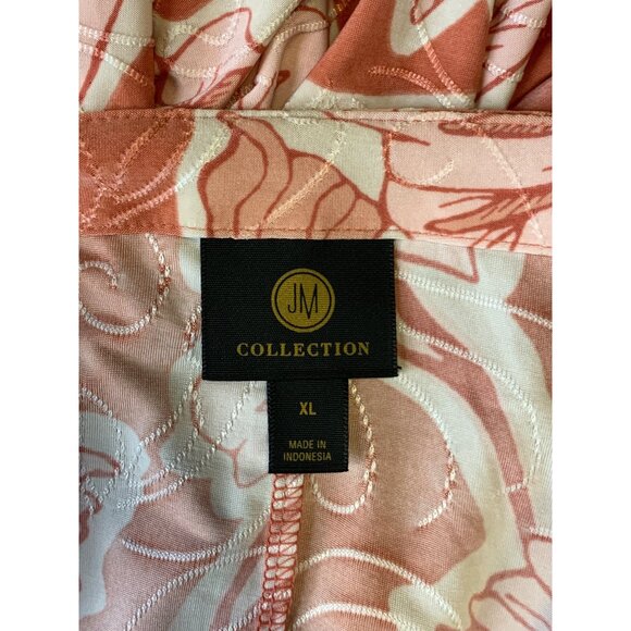 JM Collection Women Extra Large XL Jacquard Knit Top Floral Blouse 3/4 Boat New - Picture 7 of 10